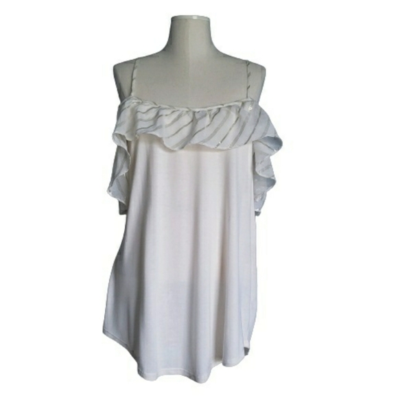 LOFT Tops - LOFT Ruffled Cold Shoulder Camisole